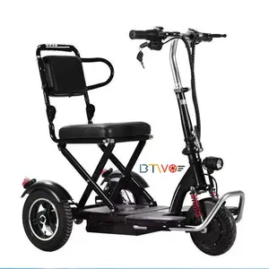 Fabrika satış 350W fırçasız Motor lityum pil yeşil güç disk fren 3 tekerlekli yetişkin hareketlilik Scooter yetişkinler için