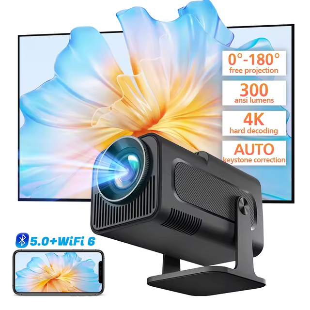 Mini Projector Android 11 1080P Allwinner H713 Outdoor Portable 450 Lumens Built-in Speakers