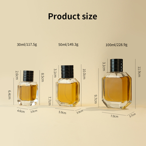 Botella de Perfume Vacía de Cristal Transparente con Corte Biselado Octagonal Xinte HYD64 de 30/50/100ml de Alta Calidad en Stock con Pulverizador y Caja - Product Image 2