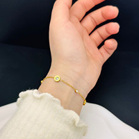 Bracelet en acier inoxydable pour femme, élégant, résistant à l'eau, durable, ne se décolore pas, de haute qualité, tendance, petit, avec chaîne à maillons en zircon, luxueux et exquis