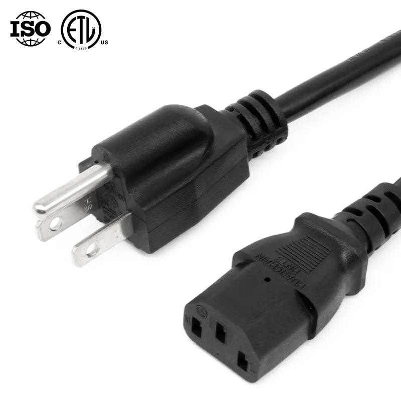 NEMA 5-15P Để IEC C13 Cáp 3-Wire Thiết Bị Và Công Cụ Điện Dây Màu Đen Dây Điện