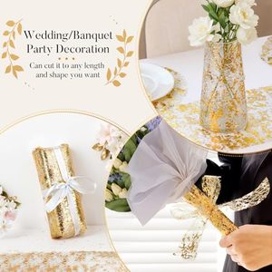 Vàng Bảng <span class=keywords><strong>Runner</strong></span> 11 "X 108" Long Lanh Kim Loại Lưới Bảng <span class=keywords><strong>Runner</strong></span> Cuộn Cho Đám Cưới Cô Dâu Sinh Nhật Đảng Giáng Sinh - Product Image 5