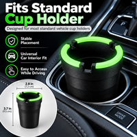 Cendrier de voiture personnalisé phosphorescent en gros, porte-gobelet sans fumée avec couvercle entonnoir, support de cigarette portable pour voiture, SUV, fourgonnette, automobile