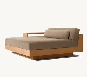 Cape Town-Sofá tumbona modular <span class=keywords><strong>de</strong></span> madera <span class=keywords><strong>de</strong></span> teca, tumbona seccional en L, para exteriores, diseño minimalista tapizado, muebles <span class=keywords><strong>de</strong></span> jardín - Product Image 3