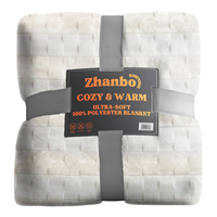 Couverture en flanelle jacquard OEM à fil AB, simple couche, fabriquée en usine pour les programmes de vente au détail sous marque privée