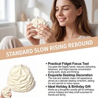 Jouet Squishy en Forme de Rouleau de Crème Mignon Blanc, Crème Simulée, Anti-Stress, en TPR Souple, Forme de Dessin Animé, Pâte à Modeler