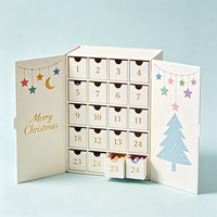 Boîte-cadeau rigide en matériaux recyclés personnalisés pour chocolats et bonbons, calendrier de l'avent de 24 jours, fermeture magnétique, boîte-cadeau de Noël pour enfants