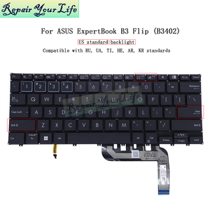 Backlit chúng tôi HB AR ru UA bàn phím máy tính xách tay cho Asus expertbook B3 lật b3402 b3402fea NSK-UA47BN_US 9z. njybn.<span class=keywords><strong>701</strong></span> bàn phím mới màu xanh - Product Image 2