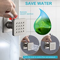 Système de douche thermostatique multifonction 23x31 pouces Grand système de pomme de douche à effet pluie avec brume à LED
