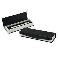 Benutzer definierte Luxus starre schwarze Briefpapier Box Papier magnetische Single Pen Geschenk verpackungen Boxen
