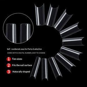 Puntas de <span class=keywords><strong>Uñas</strong></span> Transparentes en Forma de C, Tamaño Mediano, Estilo Francés, 500 Piezas por Bolsa, Logotipo Personalizado - Product Image 2