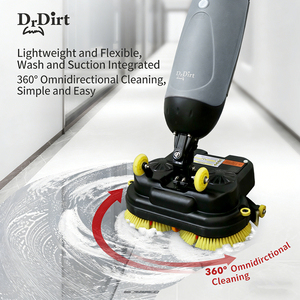 Portable Battery-Powered Two Brush Dual Head Floor Scrubber Small Commercial <b>Walk</b>-Behind Dryer <b>Machine</b> for Floor Cleaning - Product Image 4