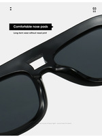 Nouvelles Lunettes de Soleil Designer 2026 à Grande Monture Double Pont, Style Simple et Tendance, Protection Solaire pour Vacances, Fêtes et Voyages