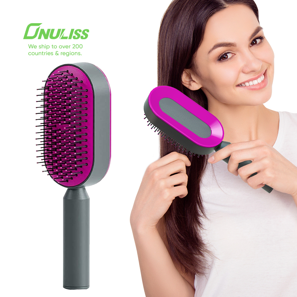One-Key Self-Cleaning Haarkamm – Luftkissen-Massagebürste Für Kopfhaut | Silber, Rund Oder Oval
