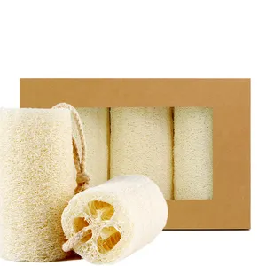 Actory-esponja de baño natural para ducha, Luffa orgánica, esponja para plato de cocina
