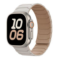 Bracelet magnétique en silicone bicolore pour Apple Watch S10/11/SE 46mm Ultra 49mm, 200mm, 13 couleurs – Vente en gros