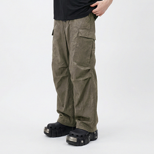 Pantalon cargo <span class=keywords><strong>pour</strong></span> homme, coupe large, ample, 100% polyester, lourd, brodé, multi-poches, streetwear, hip hop, Y2K, coupe ample, OEM - Product Image 2