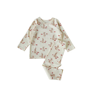 Winter New Born Printed Jersey Knit Fabric 100 Organic Cotton <strong>Pyjamas</strong> for Baby Girl Boy Cotton Baby Pajamas - Product Image 4