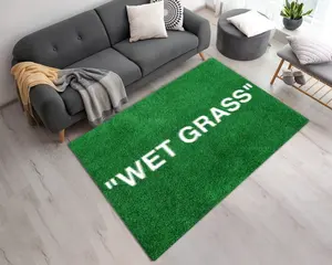 Modern 3D Print Washable wet grass rug Personalized Custom Green Grass Area Rug Carpet For Home