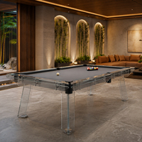 Table de billard en verre de 9 pieds, table de billard professionnelle personnalisée, design moderne transparent, table de billard de luxe pour la maison