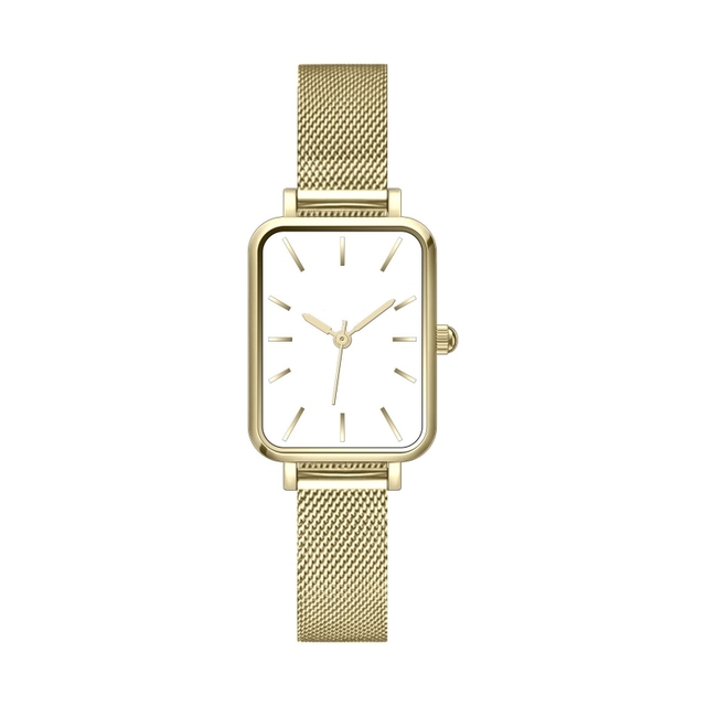 Factory Wholesale Custom Brand Watch Stainless Steel Japan Movement Square Minimalist White Dial Luxury Ultra Slim Quartz Watch