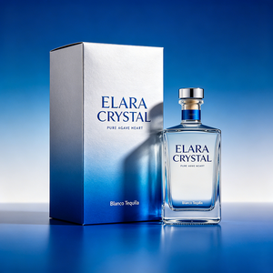 Boîte d'emballage extérieure professionnelle pour bouteille d'alcool artisanal en papier pliable, impression OEM ODM, argentée, pour <span class=keywords><strong>Tequila</strong></span> <span class=keywords><strong>Blanco</strong></span> - Product Image 1