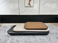 Table basse moderne italienne simple, style villa, minimaliste, placage de noyer, pivotante, extensible, table basse pour salon