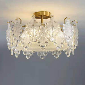 Offre Spéciale plafonnier décoratif français chambre moderne minimaliste rond abat-jour en verre plafond led lampes - Product Image 1