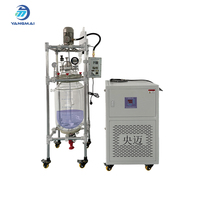Reactor Industrial de Vidrio de Doble Capa de 50L con Sistema de Circulación de Calentamiento y Enfriamiento