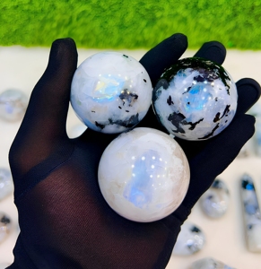 Rainbow Moonstone Crystal Sphere Eco-Friendly Handmade Polished Gemstone <b>Ball</b> Natural Stone for Home Decor Meditation Gift - Product Image 4