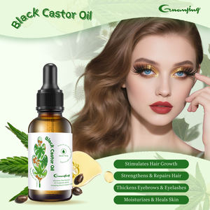 La crescita dei capelli all'ingrosso dell'olio di ricino nero puro naturale pressato a freddo rafforza le ciglia idratano l'olio per il corpo della pelle - Product Image 2