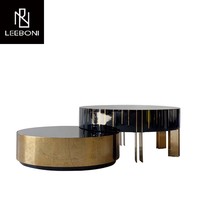 Lumière Luxe Designer Style Creative Villa Modèle Chambre Salon Forme spéciale Cadre en acier inoxydable Centre Table basse