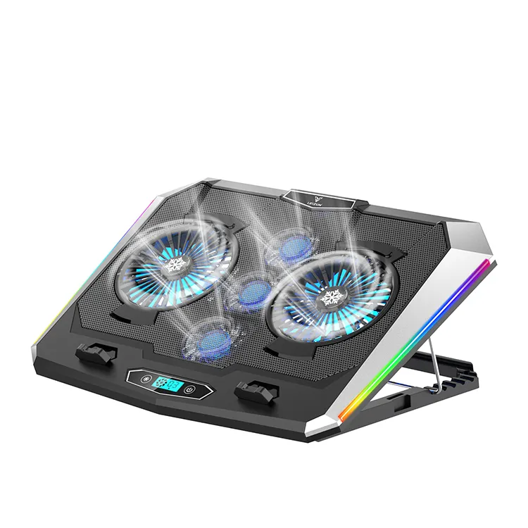 مصنع جديد RGB الألعاب مبرد كمبيوتر محمول قابل للتعديل حامل دفاتر الملاحظات 5000 RPM قوية تدفق الهواء لوحة التبريد لمدة 12-17 بوصة محمول