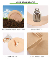 Ensemble de couverts et d'assiettes en bambou écologiques jetables