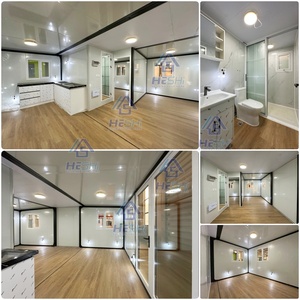 ห้องพักโรงแรมรีสอร์ท 2 ยูนิตต่อตู้คอนเทนเนอร์ขนาด 40HQ 20 ฟุต บ้านสำเร็จรูปแบบขยายได้ บ้านเคลื่อนย้ายได้แบบพับเก็บได้เคลือบสังกะสีอย่างดี - Product Image 5