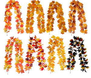 Guirnalda de Hojas de Arce Artificiales de Doble Cara al por Mayor, 36 Hojas Colgantes, Decoración de Otoño para la Cosecha y el Día de Acción de Gracias - Product Image 6