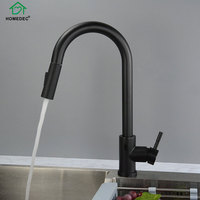 Robinet de cuisine moderne en acier inoxydable, finition or brossé et noir, avec douchette extractible, mitigeur chaud/froid à cartouche céramique unique, à poser sur comptoir