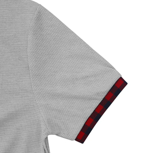 <b>Men's</b> Summer Leisure Sports Short-Sleeved T-Shirt <b>Grey</b> Waffle <b>Hoody</b> with Large Size Made of Polyester/Cotton - Product Image 6