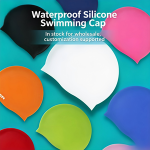 Gorro de Natación de Silicona de Grado Alimenticio Personalizado al por Mayor, Gorro de Natación de Silicona con Excelente Rendimiento Impermeable - Product Image 1