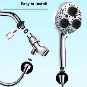 Pommeau de douche à main filtrant 15 étapes en ABS chromé avec <span class=keywords><strong>brosse</strong></span> de massage, 10 jets haute pression <span class=keywords><strong>pour</strong></span> le soin de la peau et des cheveux - Product Image 2