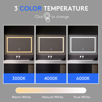 Miroir de salle de bain LED au design moderne, IP44 IP65, capteur tactile, Bluetooth, anti-buée, miroir intelligent pour la douche avec éclairage LED
