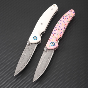 Navaja de Bolsillo de Acero de Damasco VG10 con Mango de ABS Resistente, Navaja Plegable Ligera para Camping, Supervivencia y Uso Diario - Product Image 2