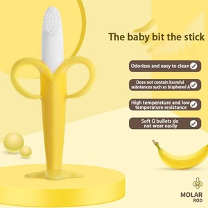 Brosse à Dents <span class=keywords><strong>Banane</strong></span> en Silicone de Qualité Alimentaire, Vente en Gros de Jouets à Mâcher pour Bébé - Product Image 3