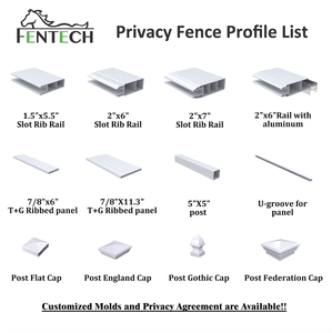 Fentech 8ft PVC scherma Privacy pannelli cancelli per giardino casa all'aperto in vinile bianco trattamento a pressione 3D modellazione inclusa - Product Image 4