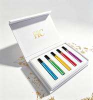 Boîte à rabat personnalisée haut de gamme en carton recyclé noir et gris, avec doublure en éponge, finition mate, pour flacon de parfum