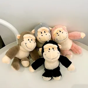 Commercio all'ingrosso zaino fascino ornamento morbido scimpanzé peluche portachiavi giocattoli pendenti scimmia animali di peluche giocattoli portachiavi Gorilla