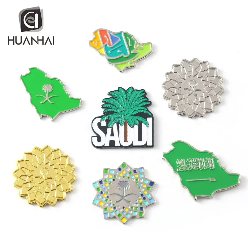 custom color logo metal magnetic Saudi Arabia UAE hard soft enamel lapel pin