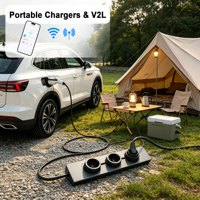 Câble de recharge portable pour VE 3,5 kW 16 A 240 V, chargeur EVSE Mode 2, chargeur de voiture électrique, déchargeur V2L, Type 2 Type 1 GB/T, prise personnalisée