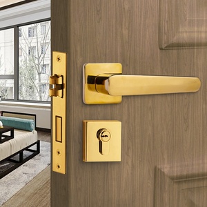 Poignée de porte Euro Style en aluminium PVD doré, fabriquée sur mesure en usine, accessoires de quincaillerie pour fenêtres - Product Image 1