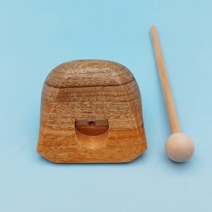 5-Tone Wooden Temple Blocks With Mallet Percussion Instrument Set For Kids <b>Music</b> Learning - Product Image 2